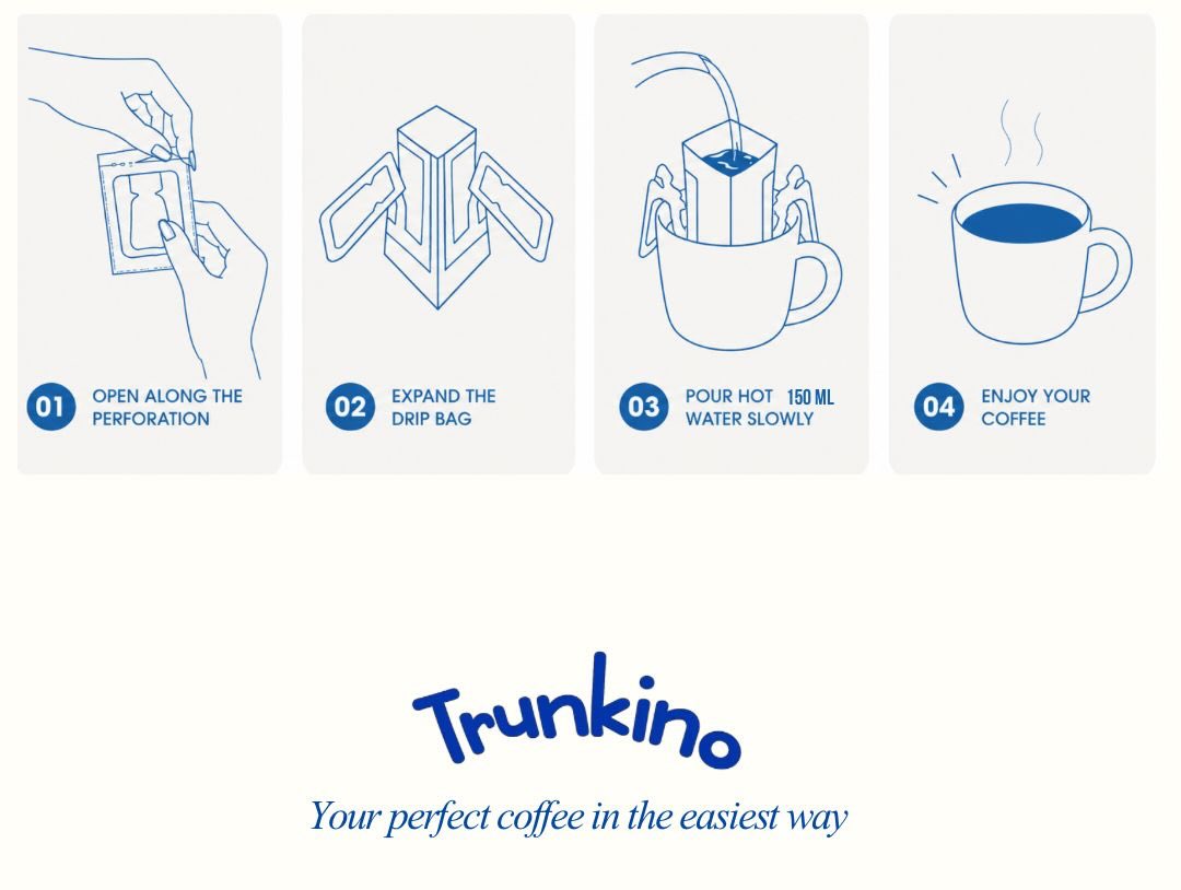 How to brew Trunkino drip bag coffee